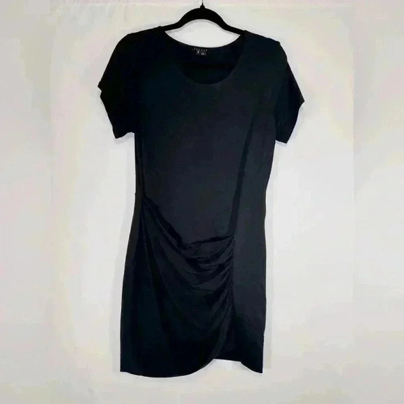 Theory Revolve 100% Pima Cotton Sunly Faux Wrap Mini Dress Minimalist Classic M - Picture 4 of 16